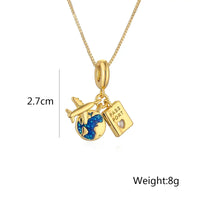 18K Gold Plated Pendant Necklace Travel Camera Charm: Passport