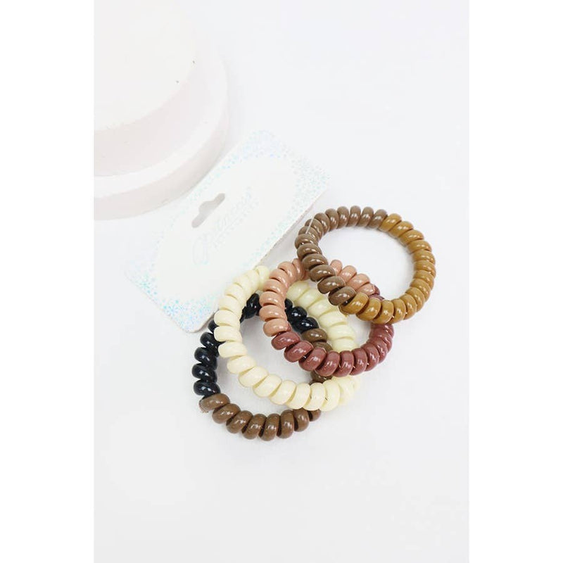 Assorted Multicolor Spiral Hair Ties
