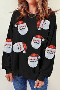 Santa Claus Sequin Graphic Sweatshir