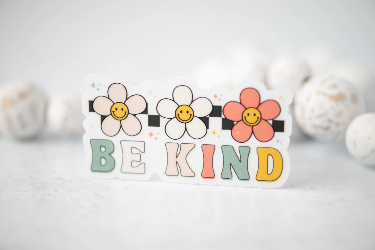 Be Kind Retro Clear 3'' Sticker