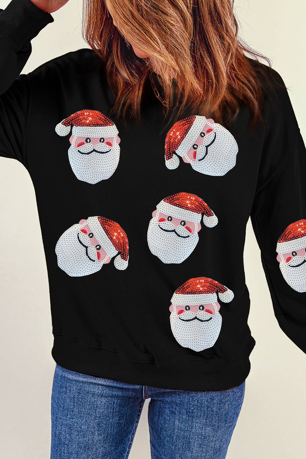 Santa Claus Sequin Graphic Sweatshir