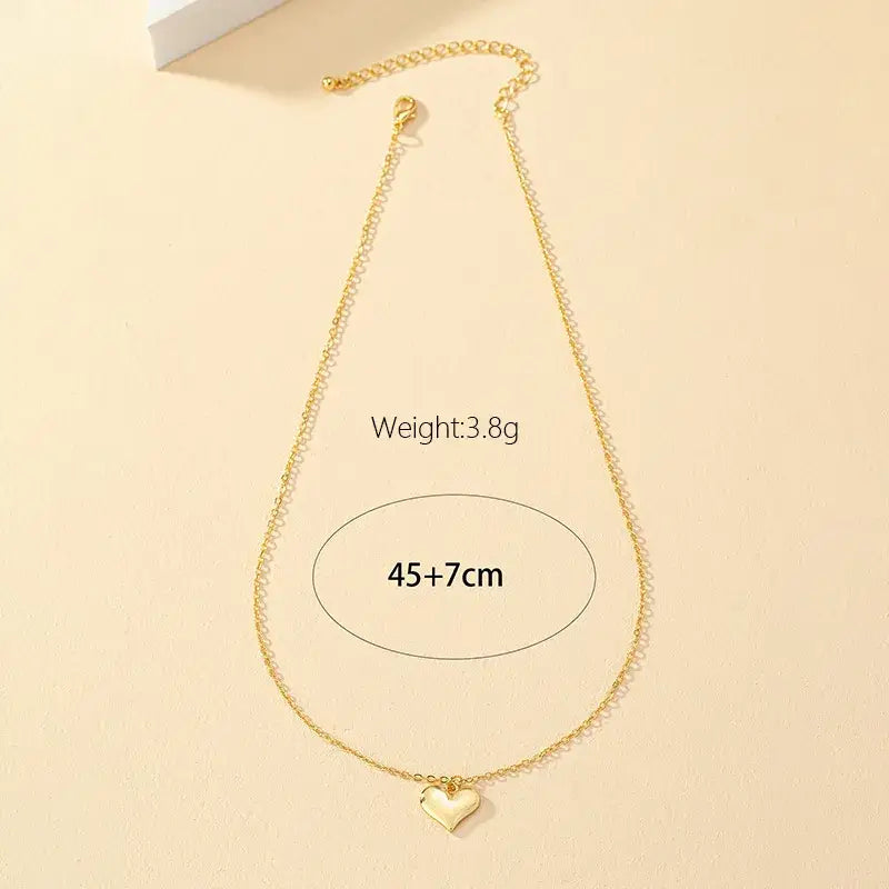Simple Heart Gold Plated Pendant Necklace