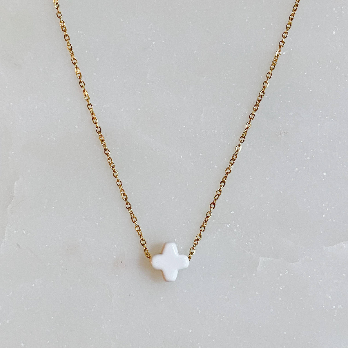 So Very Blessed Cross Necklace: White