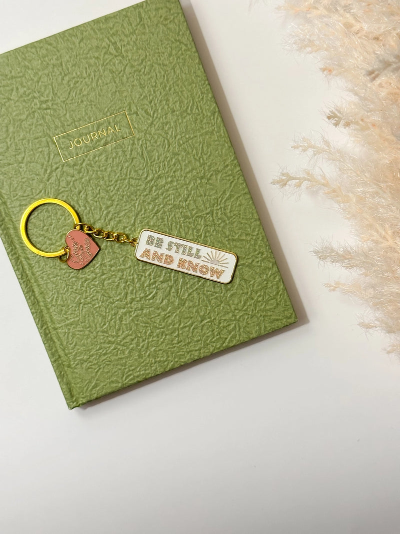 Be Still and Know Enamel Keychain