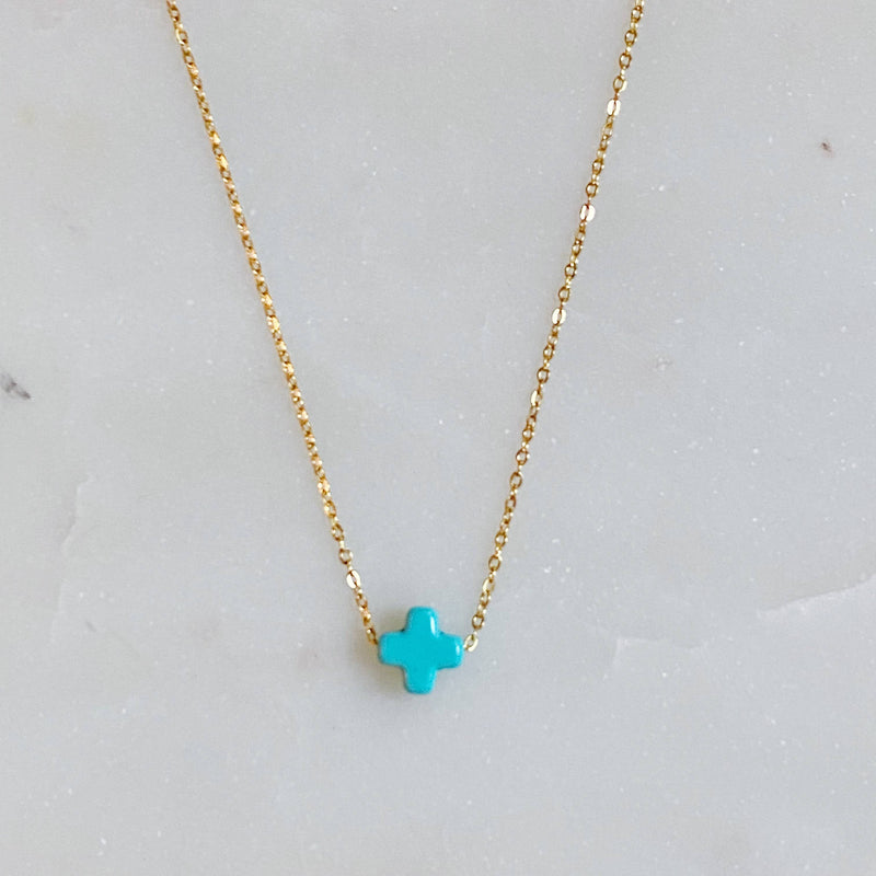 So Very Blessed Cross Necklace: Blue