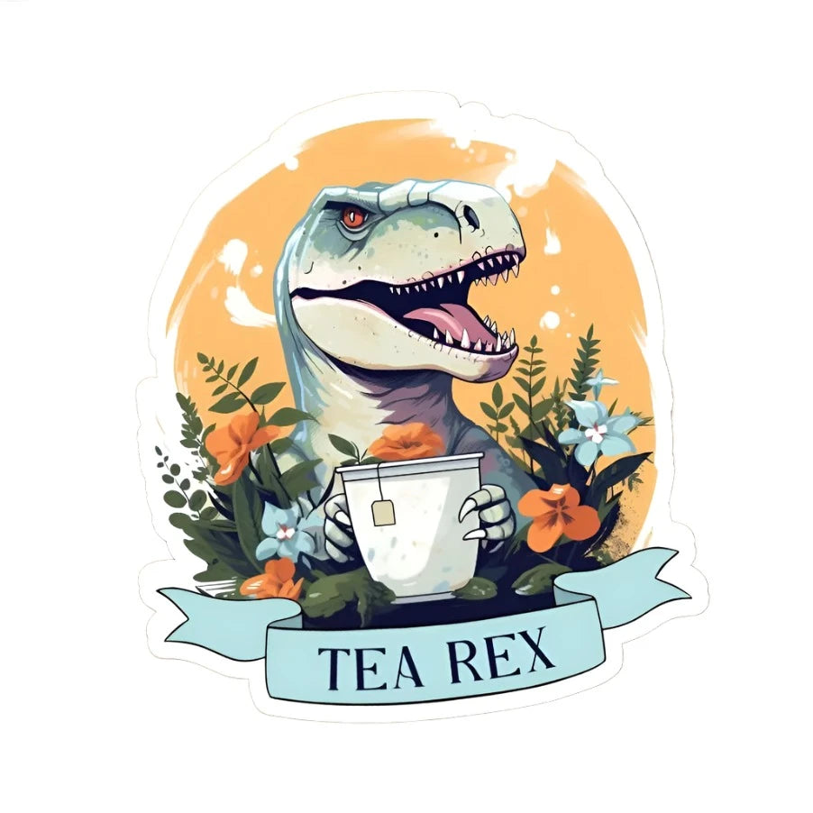 "Tea" Rex T-Rex Sticker