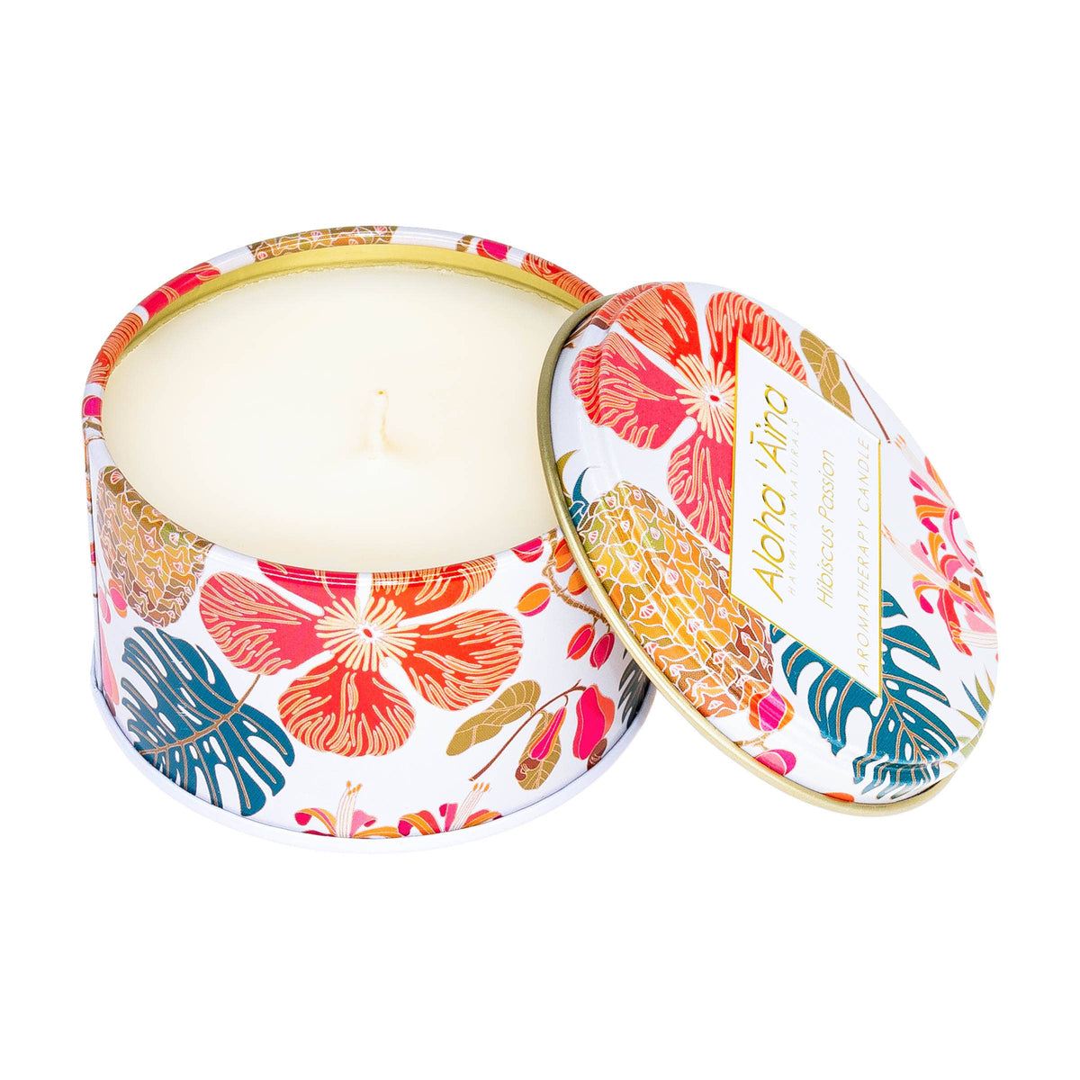Hibiscus Passion Gold Tin Candle