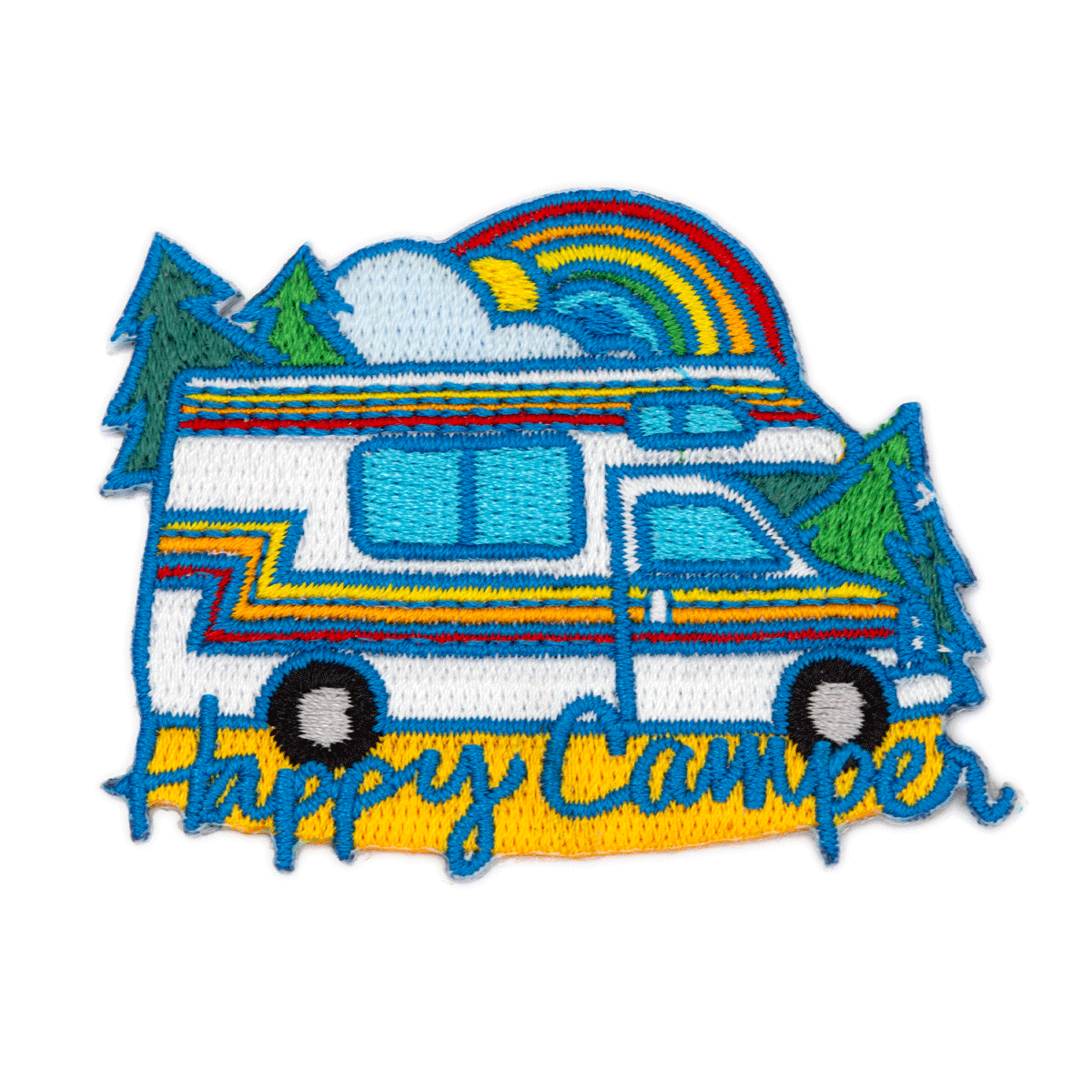 Happy Camper Forest RV Iron-On Embroidered Patch