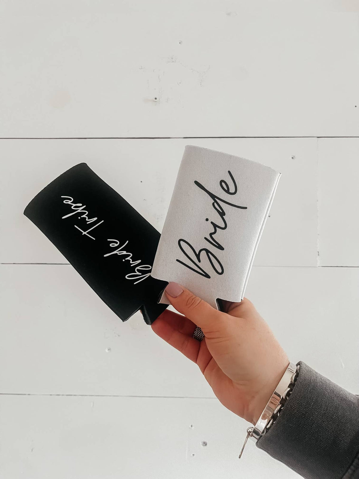 Bride Tribe Black Slim Can Coozies