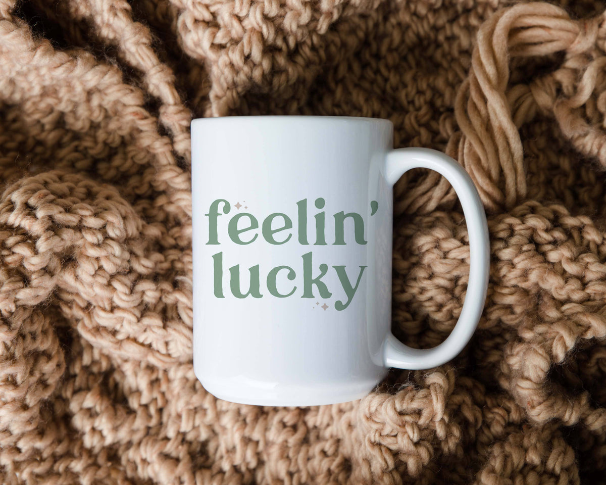 Feeling Lucky Ceramic Coffee Mug, St. Patricks Mug