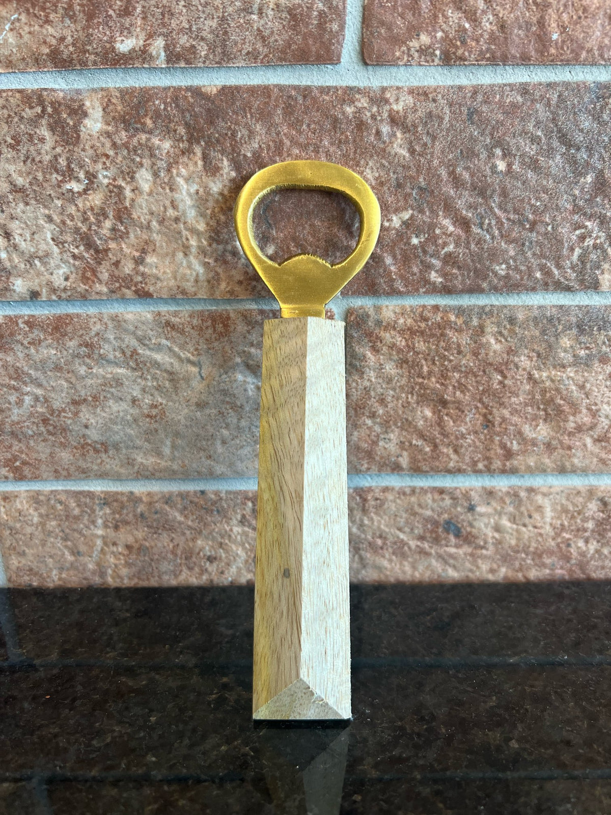 Brass Bottle Opener with Mango Wood Handle