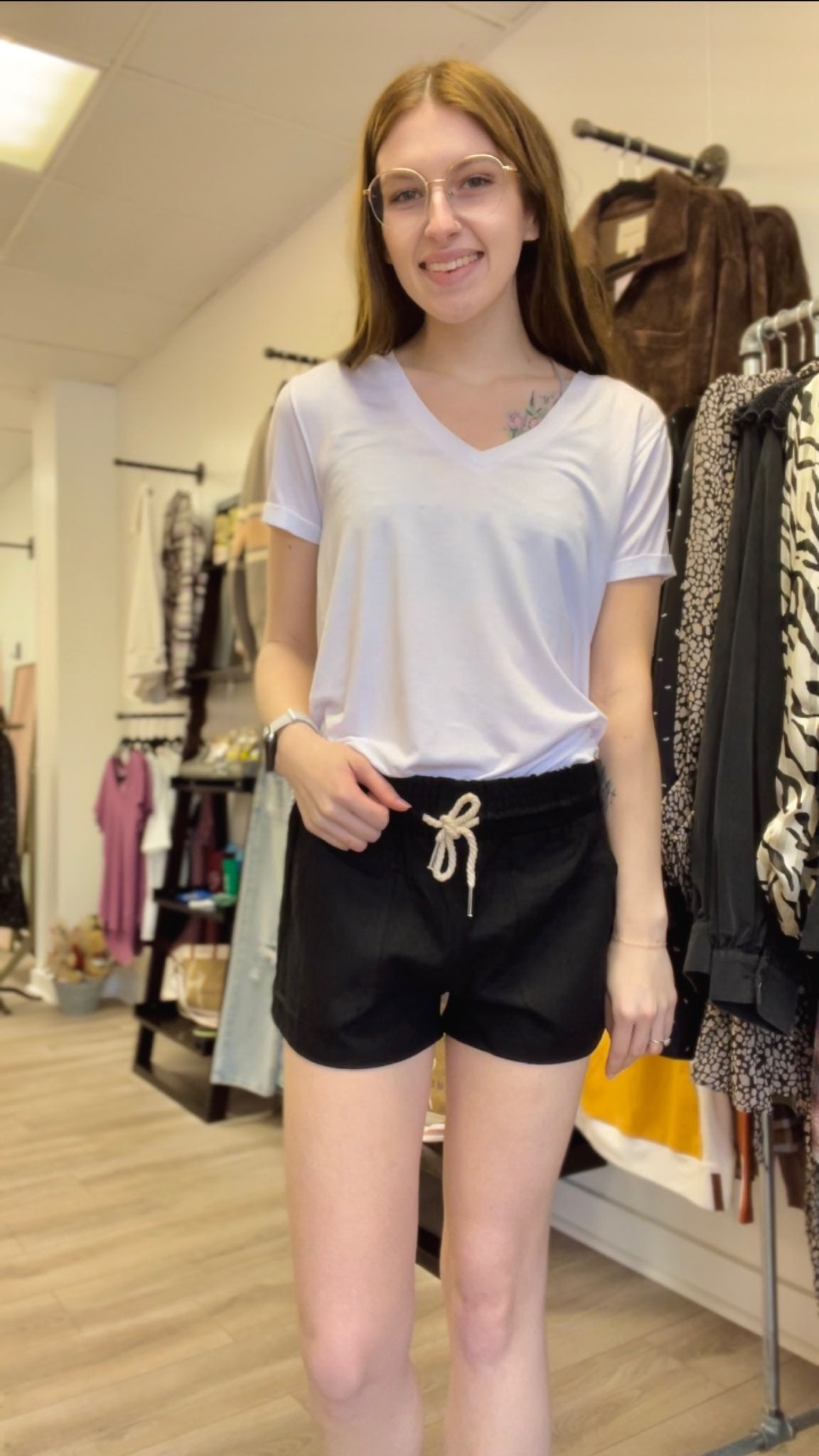 Black Everyday Linen Shorts